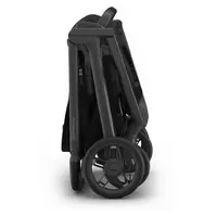 Uppababy Kona Pram James Black Carbon Frame Black Leather Folded Side