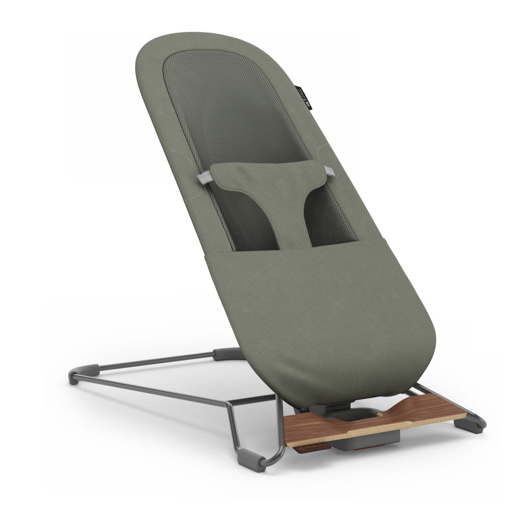 Uppababy Mira V2 3 In 1 Bouncer Maddie Green Soft Knit Walnut Three Quarter Right Infant Mode
