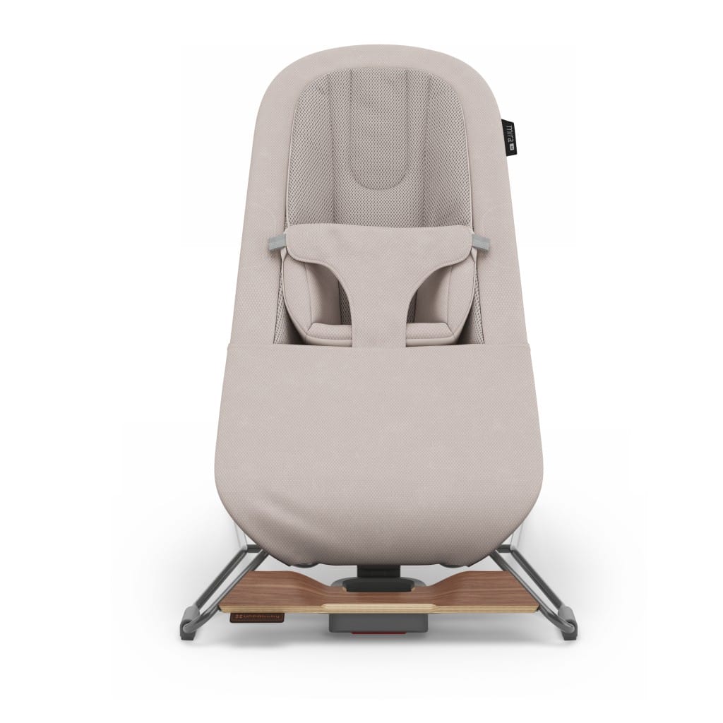 Uppababy Mira V2 3 In 1 Bouncer Townsend Beige Soft Knit Walnut Front Newborn Mode