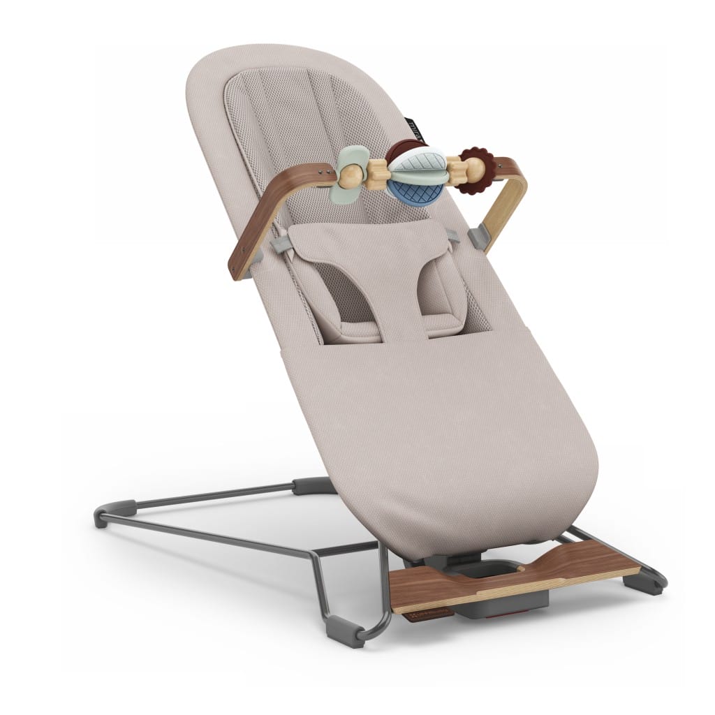 Uppababy Mira V2 3 In 1 Bouncer Townsend Beige Soft Knit Walnut Hero Three Quarter Right