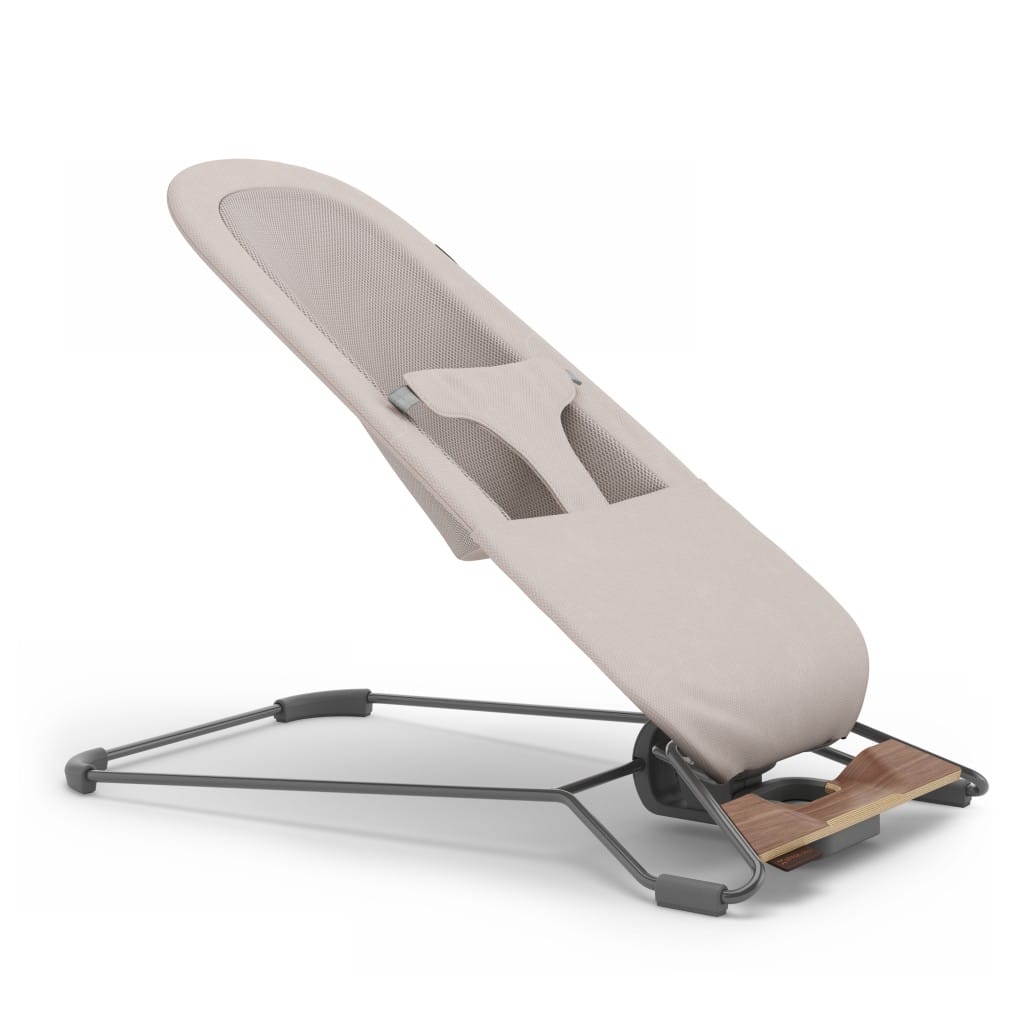 Uppababy Mira V2 3 In 1 Bouncer Townsend Beige Soft Knit Walnut Recline Position 2